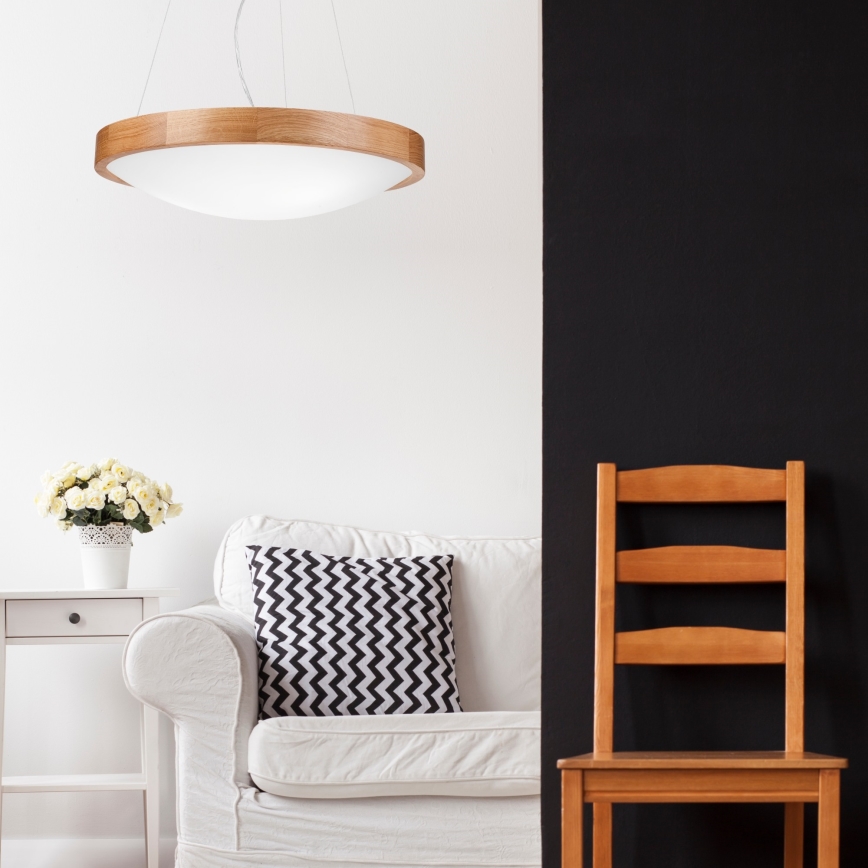 Csillár zsinóron OAK SLIM 3xE27/60W/230V ø 47 cm tölgy