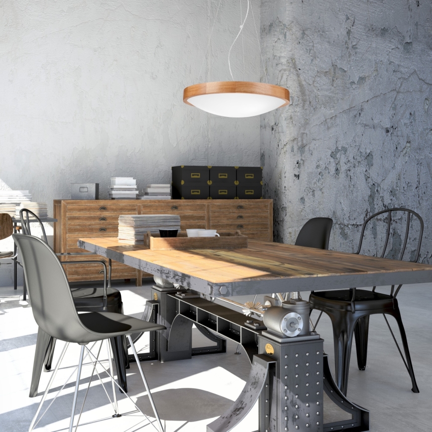 Csillár zsinóron OAK SLIM 3xE27/60W/230V ø 47 cm tölgy