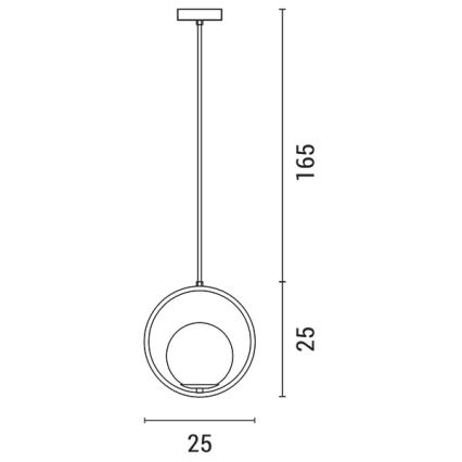Csillár zsinóron ORBA 1xE27/15W/230V réz