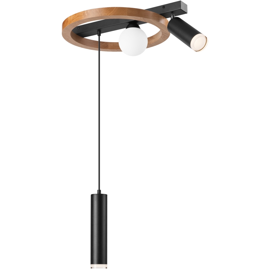 Csillár zsinóron OTIS 1xG9/5W/230V + 2xE27/15W/230V tölgy