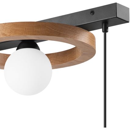 Csillár zsinóron OTIS 1xG9/5W/230V + 2xE27/15W/230V tölgy