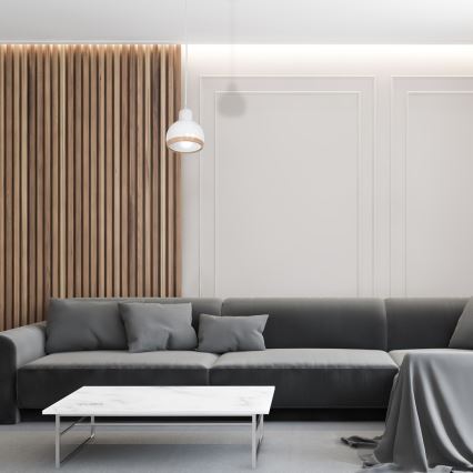 Csillár zsinóron OVAL 1xE27/60W/230V fehér