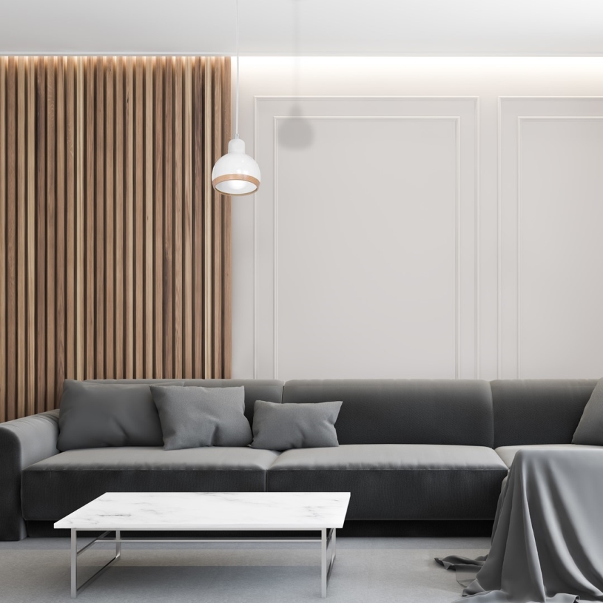 Csillár zsinóron OVAL 1xE27/60W/230V fehér