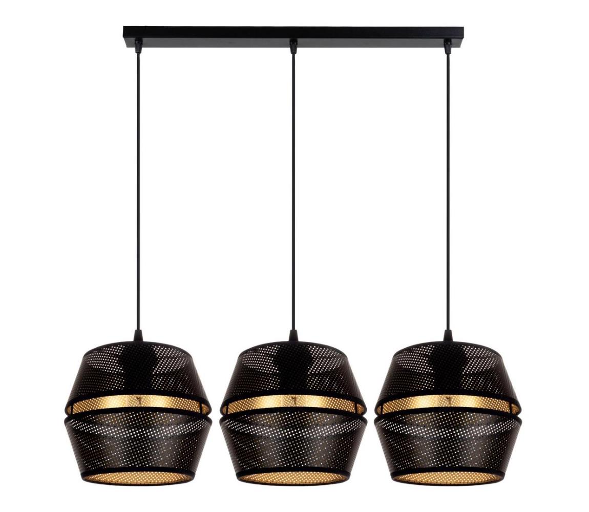 HEXE Csillár zsinóron PARIS 3xE27/60W/230V fekete/arany 0072
