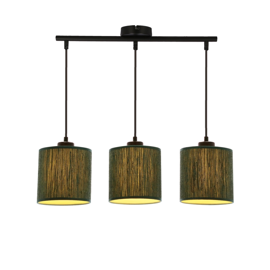 Csillár zsinóron PATTI 3xE27/60W/230V zöld