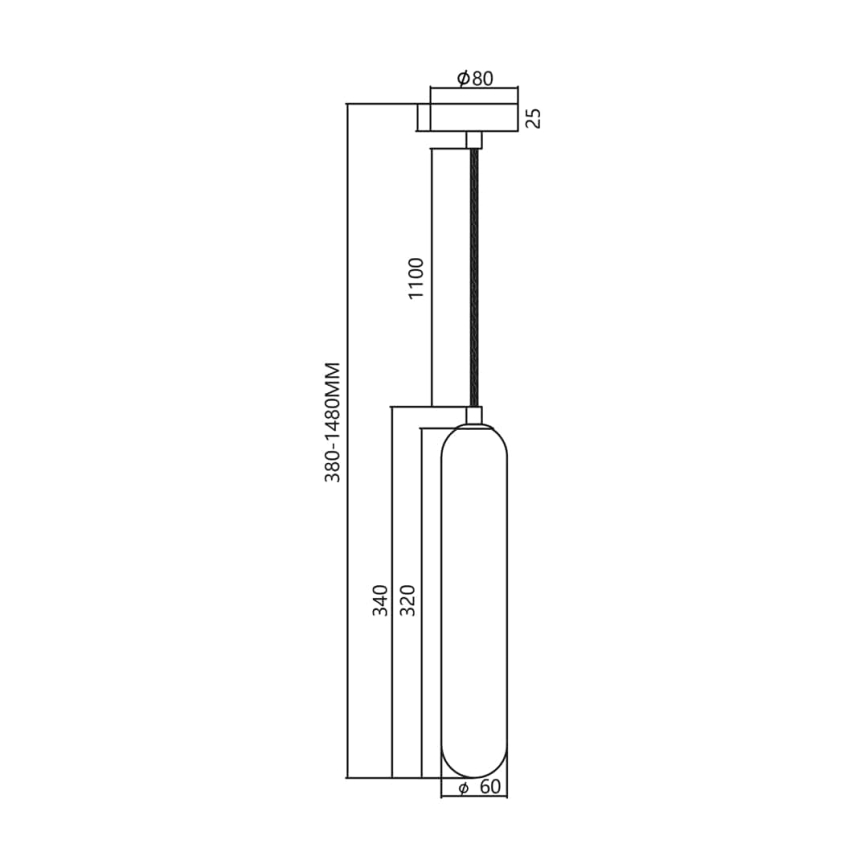 Csillár zsinóron PAX 1xG9/9W/230V fekete
