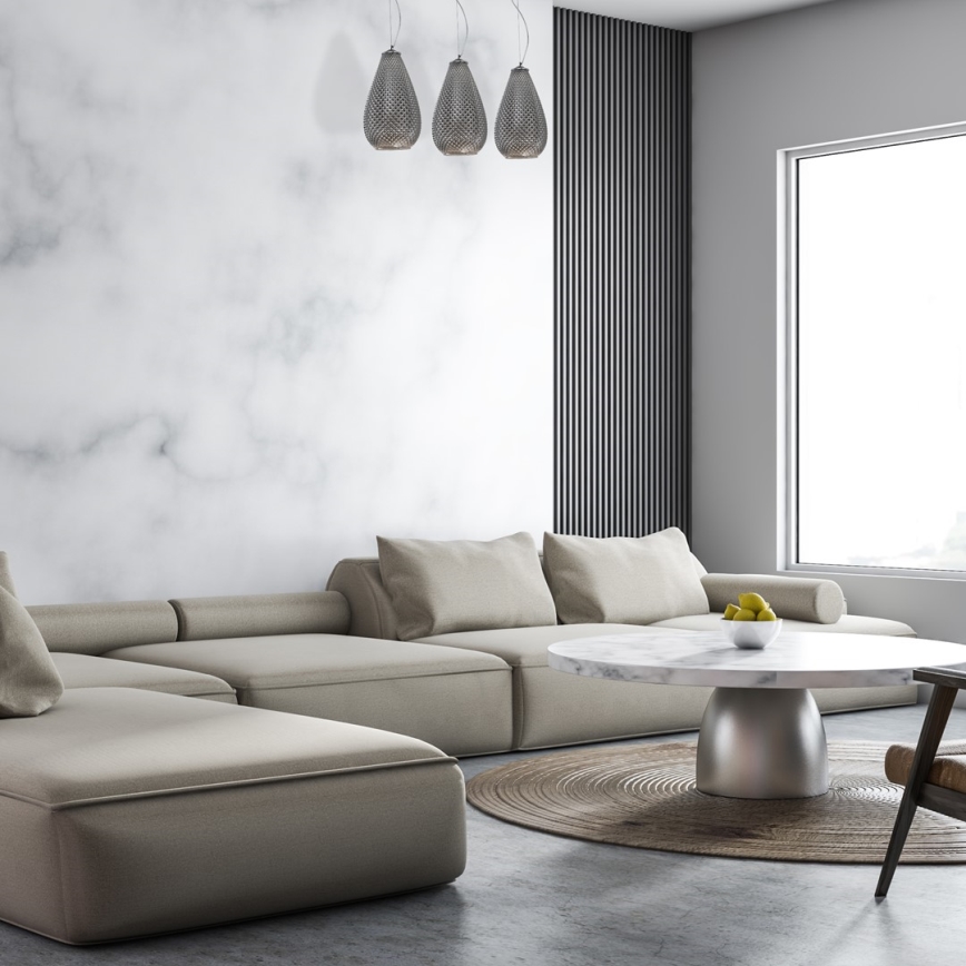 Csillár zsinóron PETRA 3xE27/60W/230V szürke