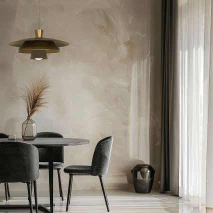 Csillár zsinóron PLATO 1xE27/15W/230V réz/arany