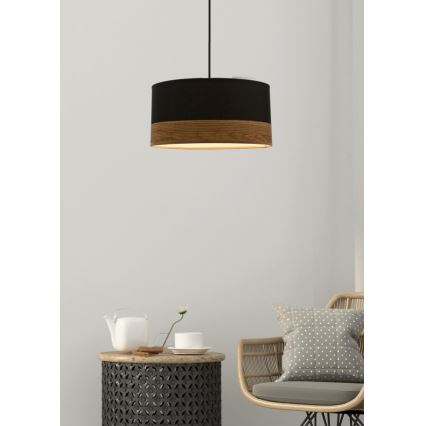 Csillár zsinóron PORTO 1xE27/60W/230V fekete/barna