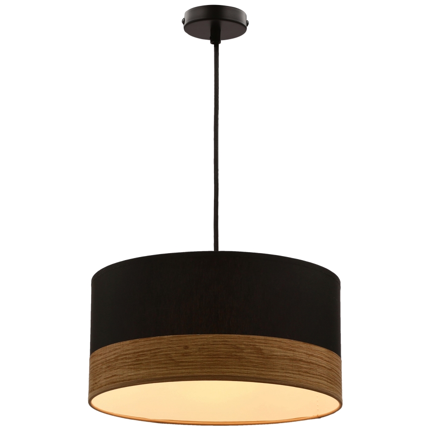 Csillár zsinóron PORTO 1xE27/60W/230V fekete/barna