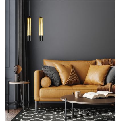 Csillár zsinóron PRESCOT 2xGU10/40W/230V arany