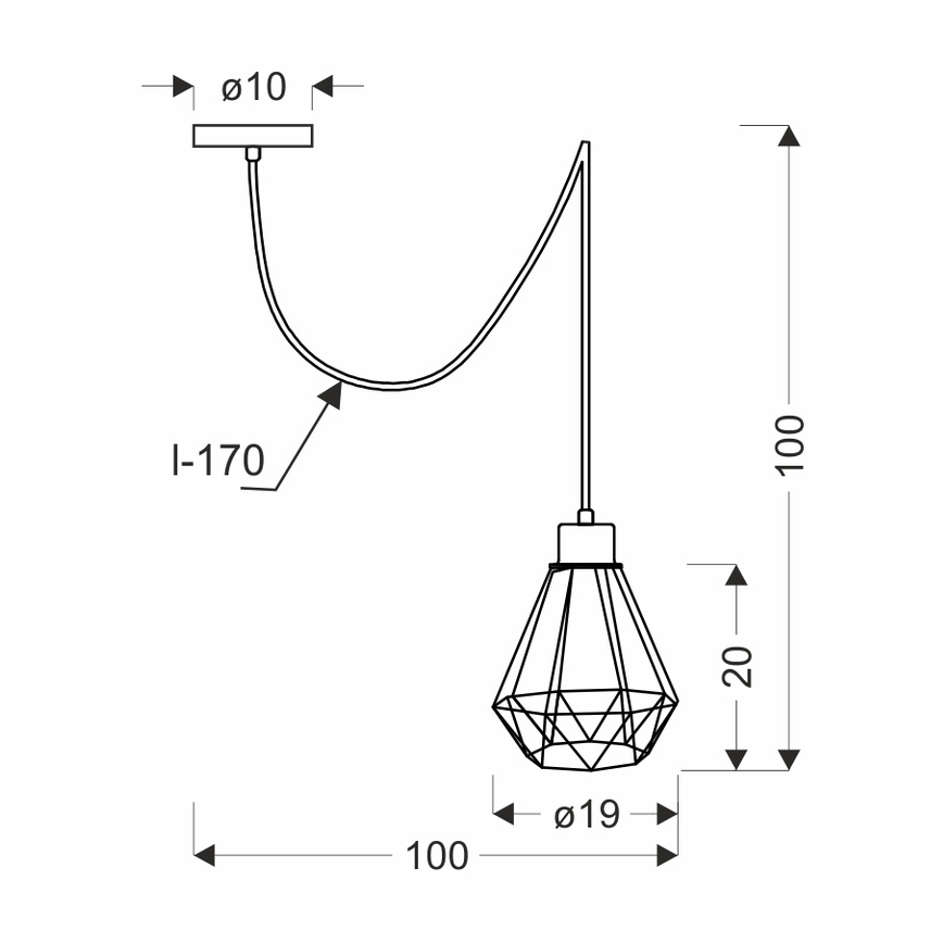 Csillár zsinóron PRIMO 1xE27/60W/230V pók