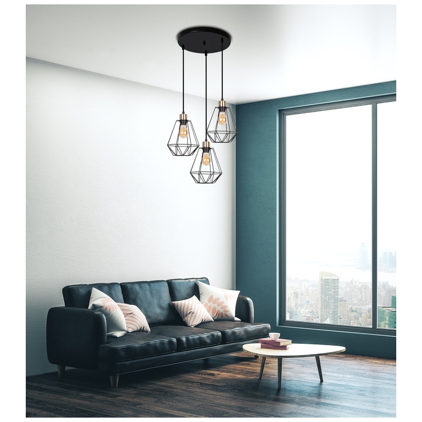 Csillár zsinóron PRIMO 3xE27/60W/230V