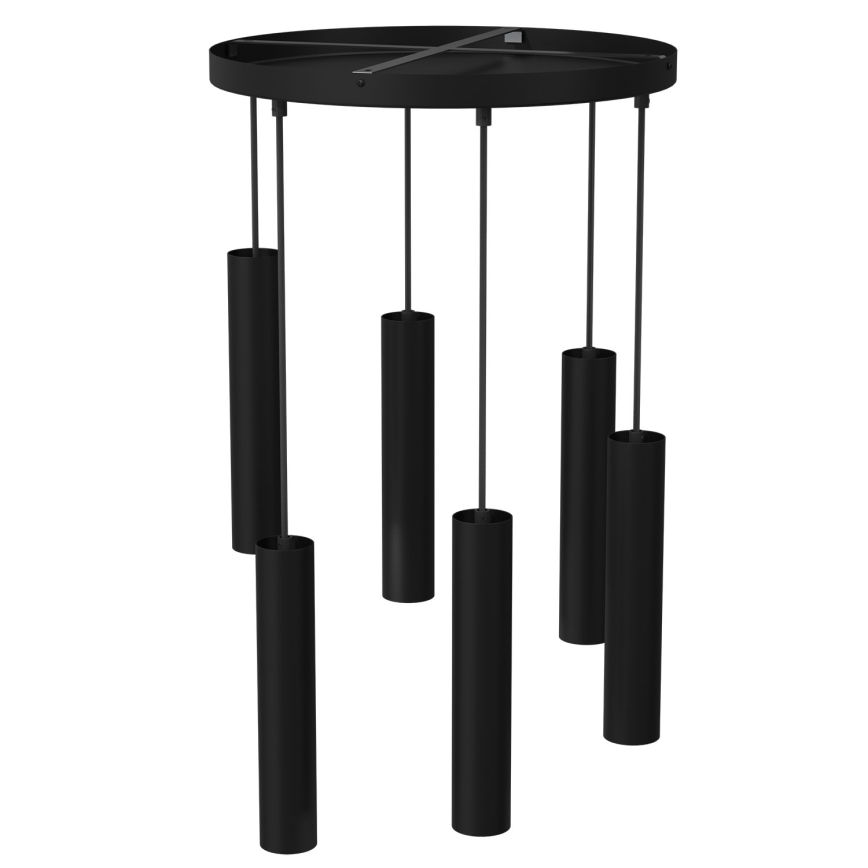 Csillár zsinóron RAITO 6xGU10/8W/230V fekete