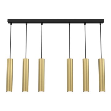 Csillár zsinóron RAITO 6xGU10/8W/230V sárgaréz