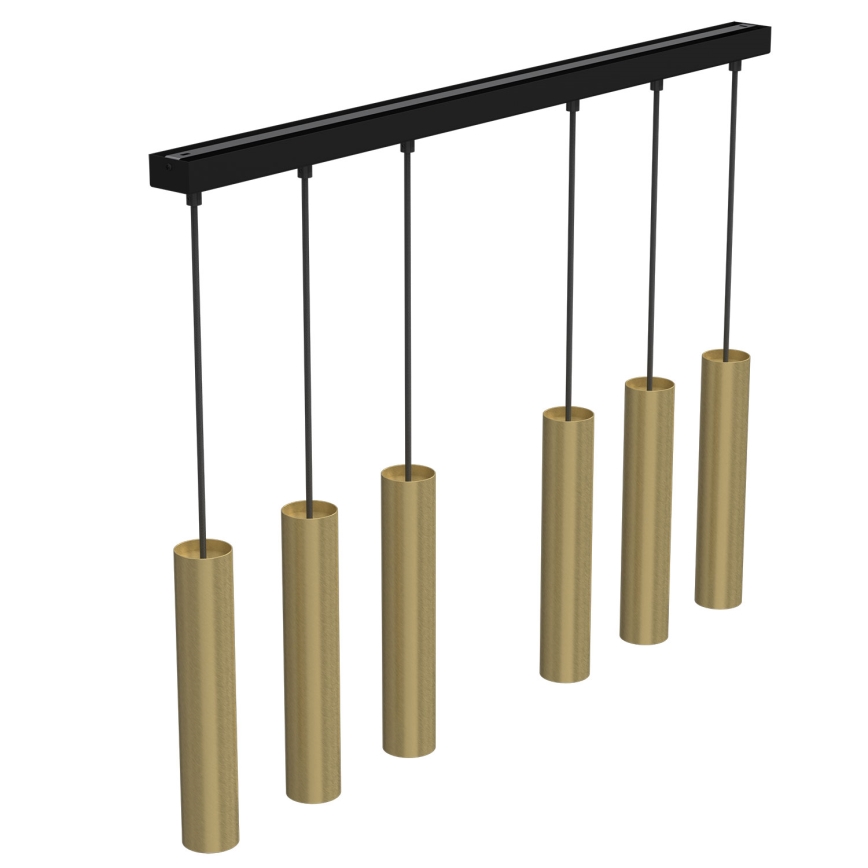 Csillár zsinóron RAITO 6xGU10/8W/230V sárgaréz