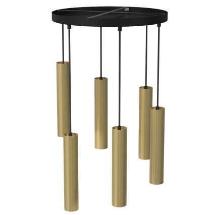 Csillár zsinóron RAITO 6xGU10/8W/230V sárgaréz