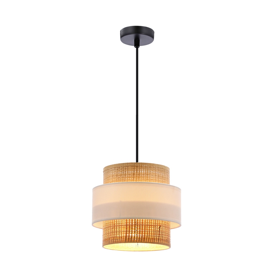 Csillár zsinóron RATTAN 1xE27/40W/230V fehér/barna