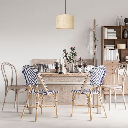 Csillár zsinóron RATTAN 1xE27/60W/230V á. 25 cm rattan