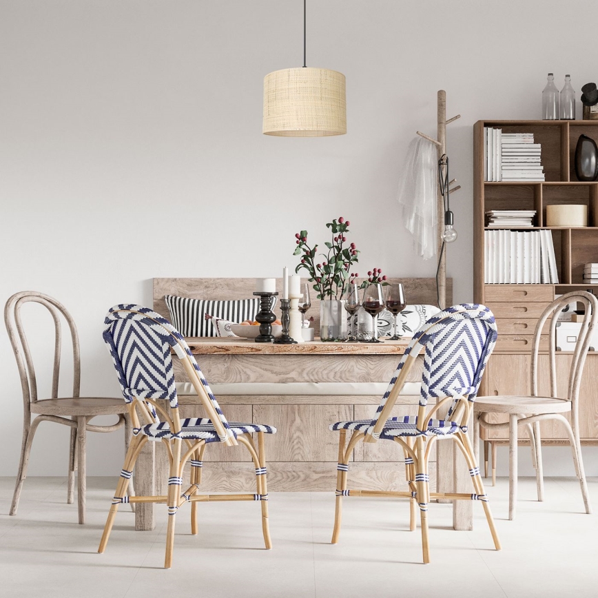 Csillár zsinóron RATTAN 1xE27/60W/230V á. 25 cm rattan