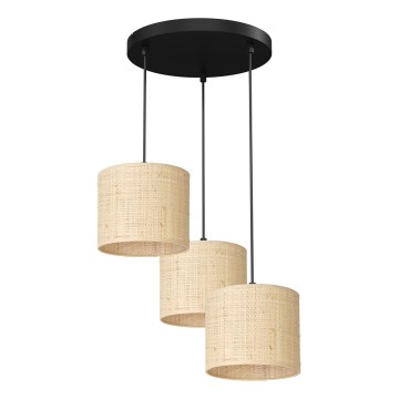 Csillár zsinóron RATTAN 3xE27/60W/230V rattan