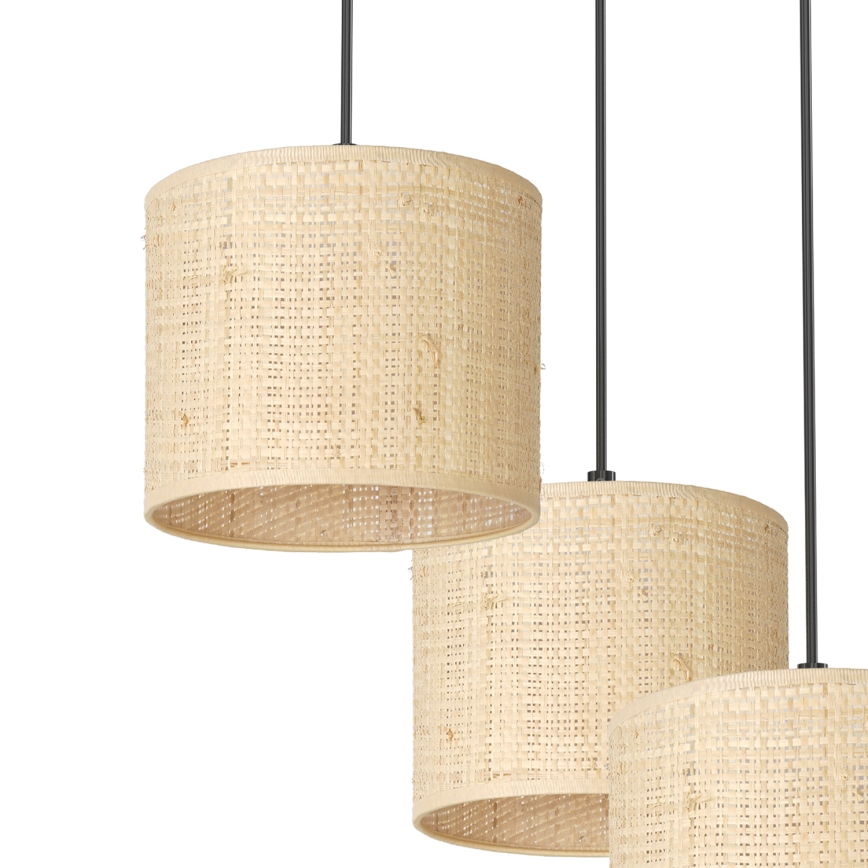 Csillár zsinóron RATTAN 3xE27/60W/230V rattan
