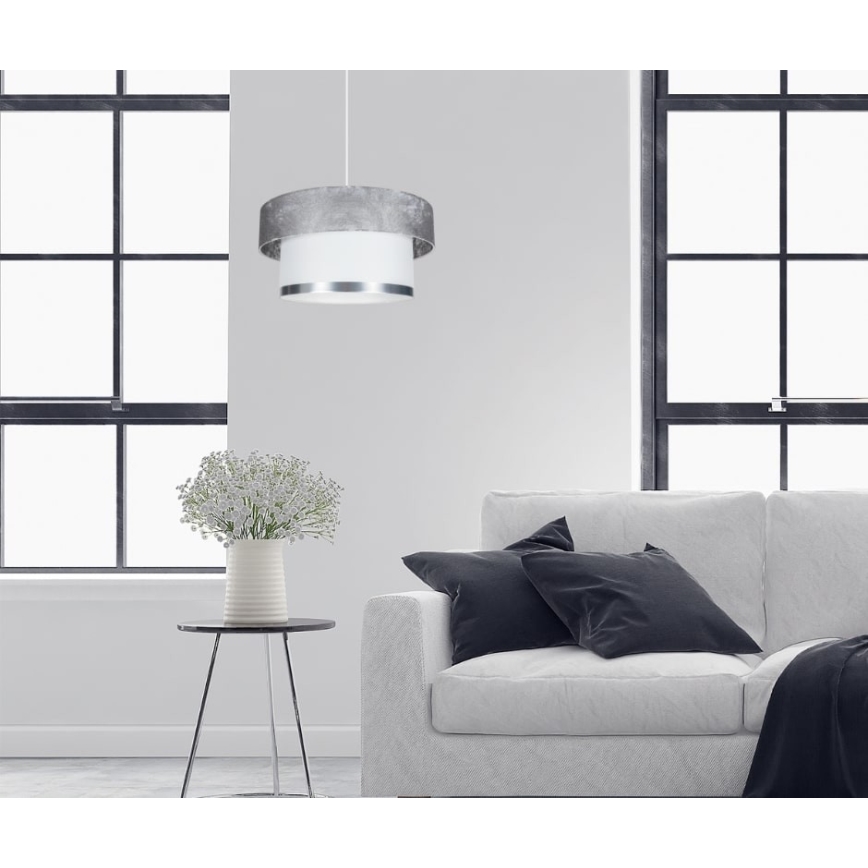 Csillár zsinóron RESSA 1xE27/60W/230V ezüst