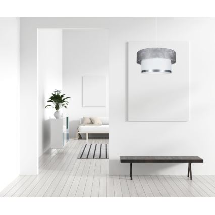 Csillár zsinóron RESSA 1xE27/60W/230V ezüst