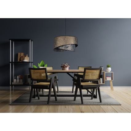 Csillár zsinóron REZO 1xE27/60W/230V szürke/arany