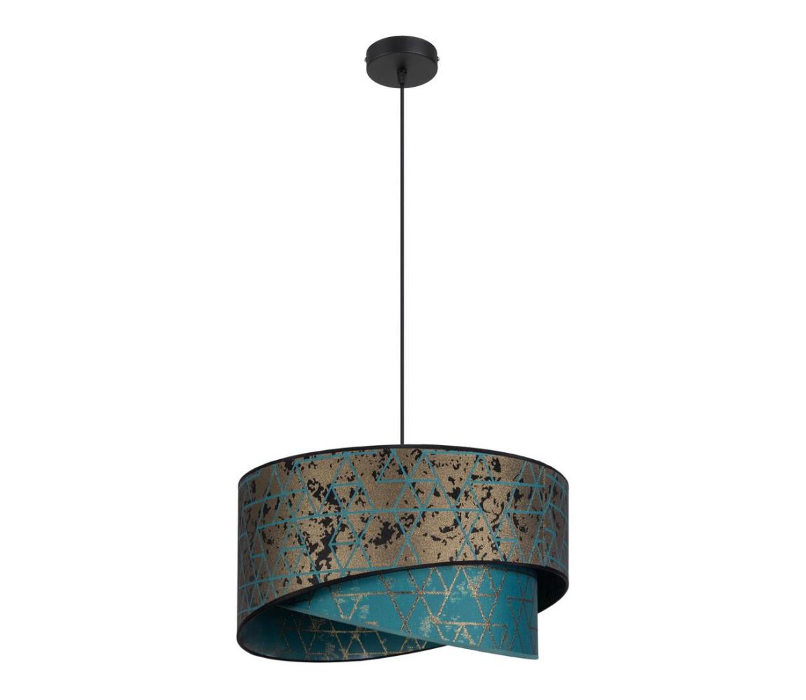 Csillár zsinóron REZO 1xE27/60W/230V türkiz/arany 0054