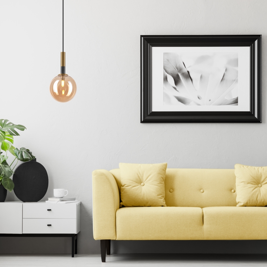 Csillár zsinóron ROLLO 1xG9/5W/230V arany/füstös bézs