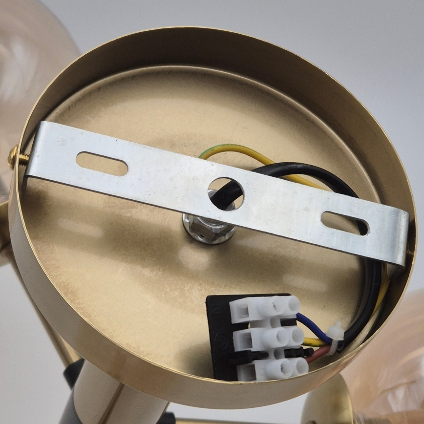 Csillár zsinóron ROLLO 1xG9/5W/230V arany/füstös bézs