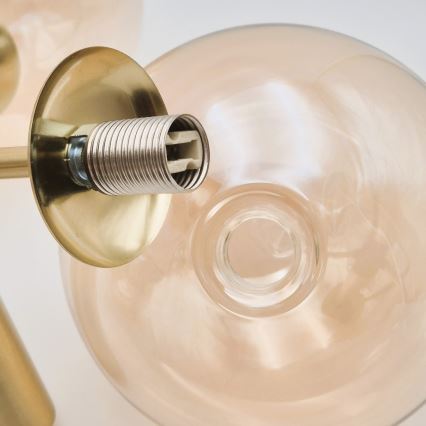 Csillár zsinóron ROLLO 3xG9/5W/230V arany/füstös bézs