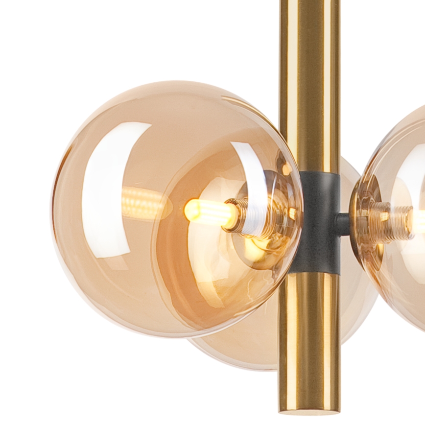 Csillár zsinóron ROLLO 3xG9/5W/230V arany/füstös bézs