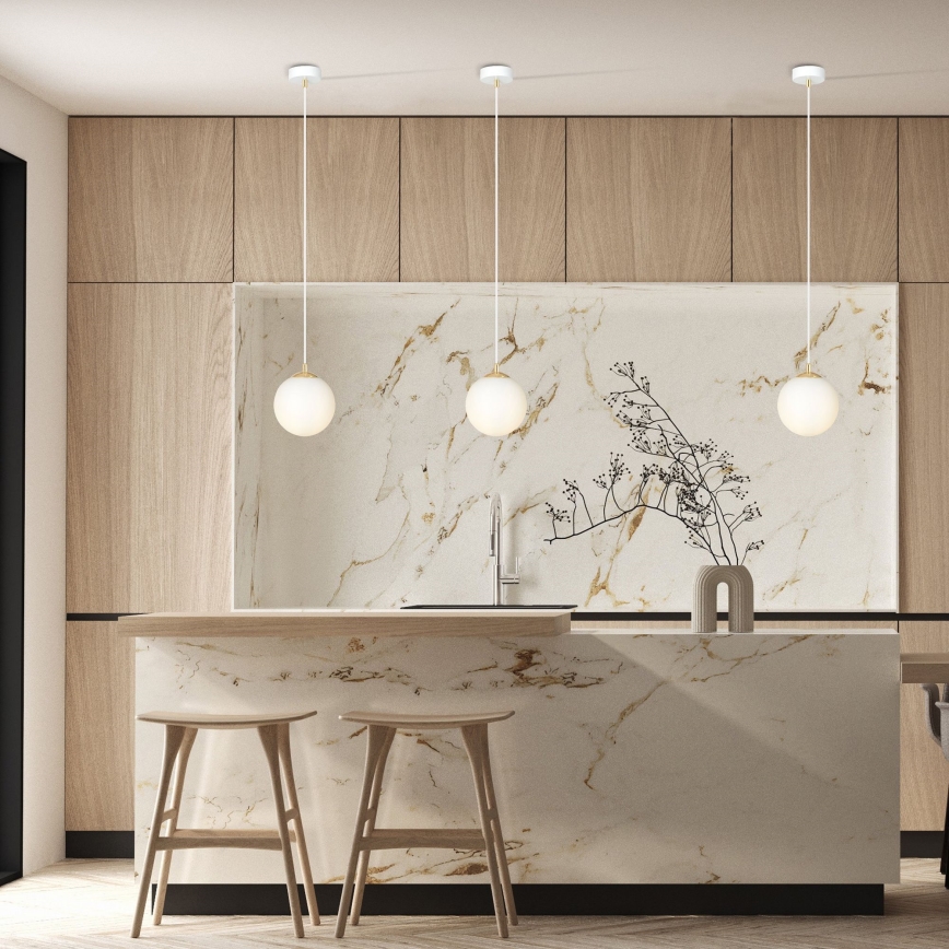 Csillár zsinóron ROYAL 1xE14/10W/230V átm. 14 cm fehér