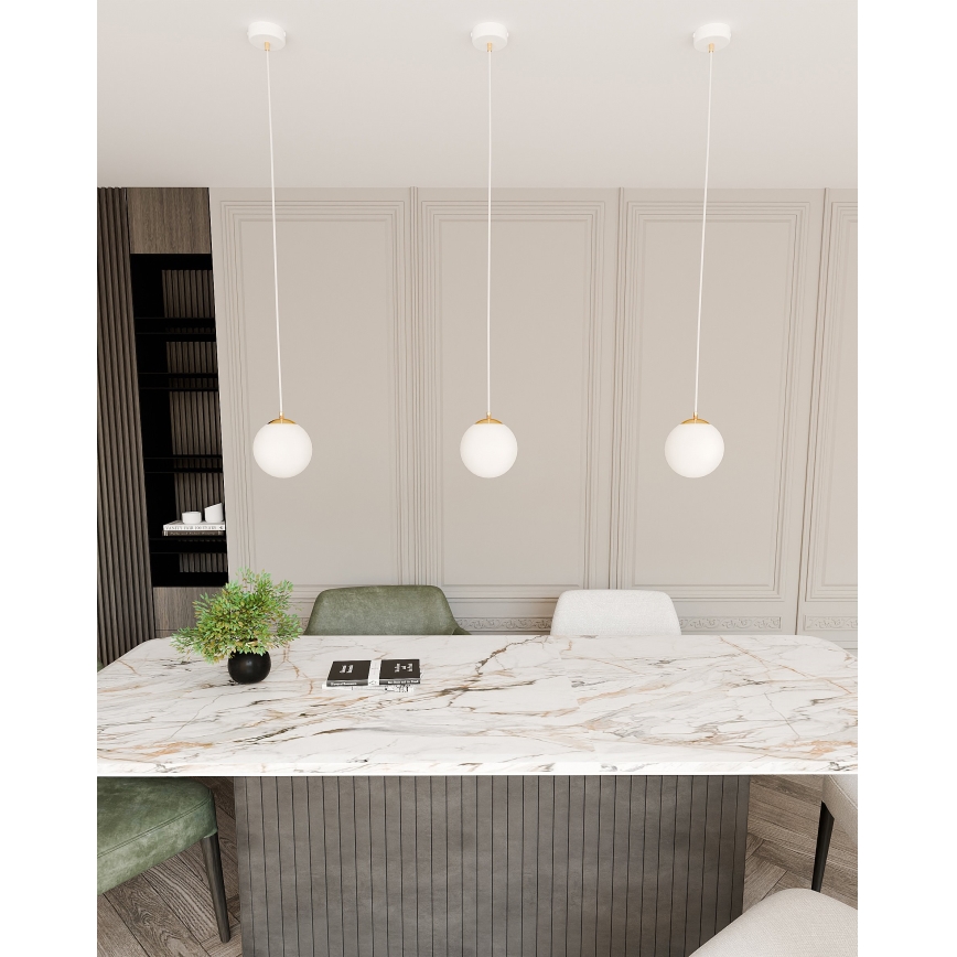 Csillár zsinóron ROYAL 1xE14/10W/230V átm. 14 cm fehér