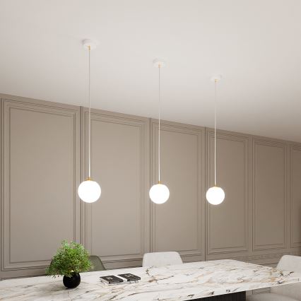 Csillár zsinóron ROYAL 1xE14/10W/230V átm. 14 cm fehér