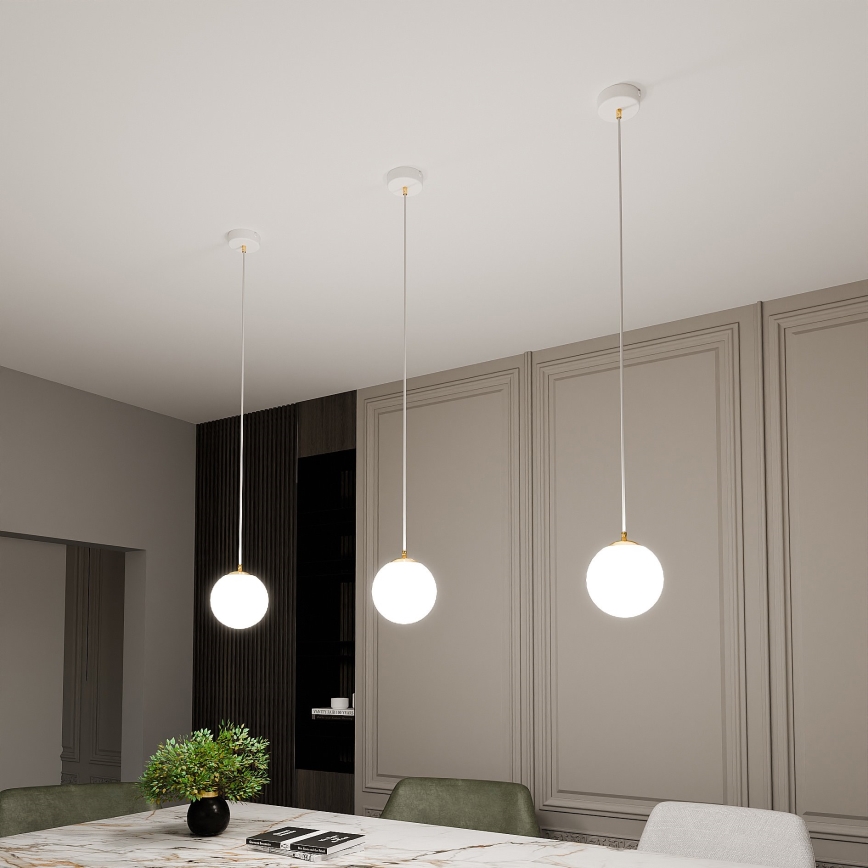 Csillár zsinóron ROYAL 1xE14/10W/230V átm. 14 cm fehér