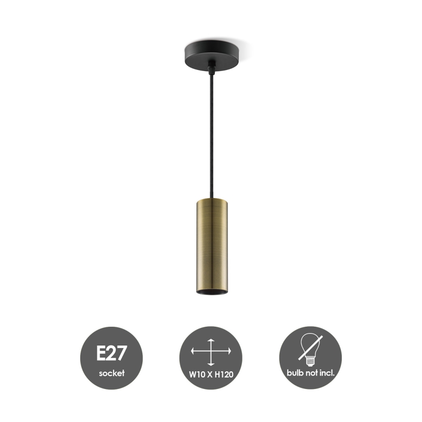 Csillár zsinóron SAGA 1xE27/40W/230V réz