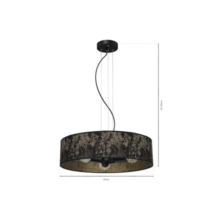 Csillár zsinóron SATINO 3xE27/60W/230V arany