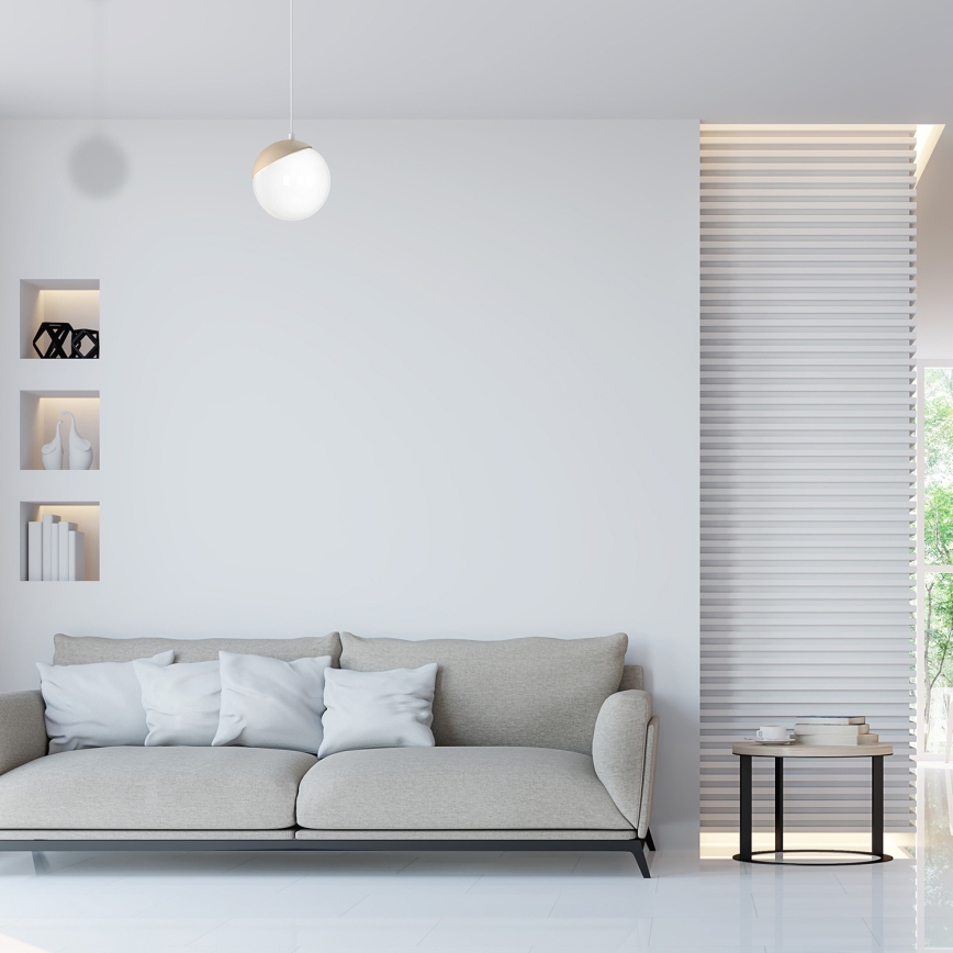 Csillár zsinóron SFERA WOOD 1xE14/40W/230V fehér