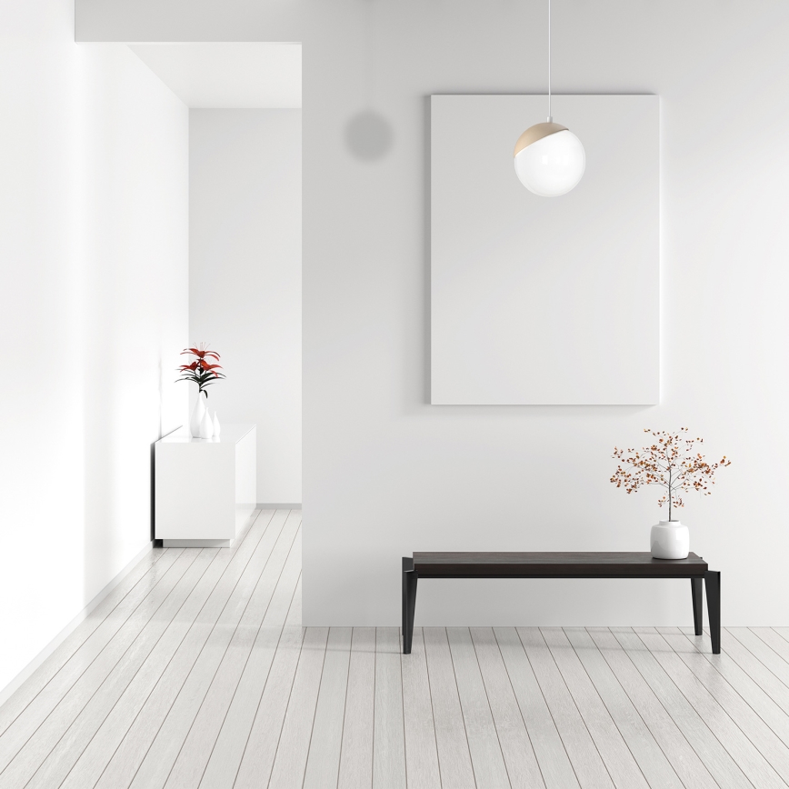 Csillár zsinóron SFERA WOOD 1xE14/40W/230V fehér