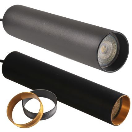 Csillár zsinóron sínrendszerhez MARIBEL 3xGU10/10W/230V + 1 m sín rendszer fekete