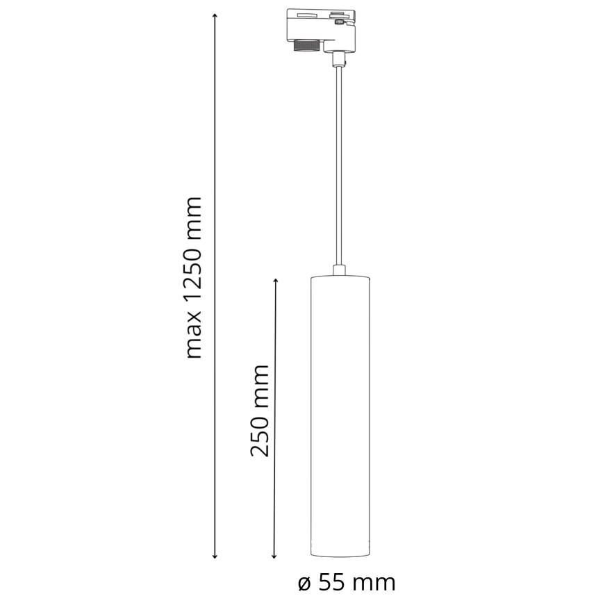 Csillár zsinóron sínrendszerhez MARIBEL 3xGU10/10W/230V + 1 m sín rendszer fekete