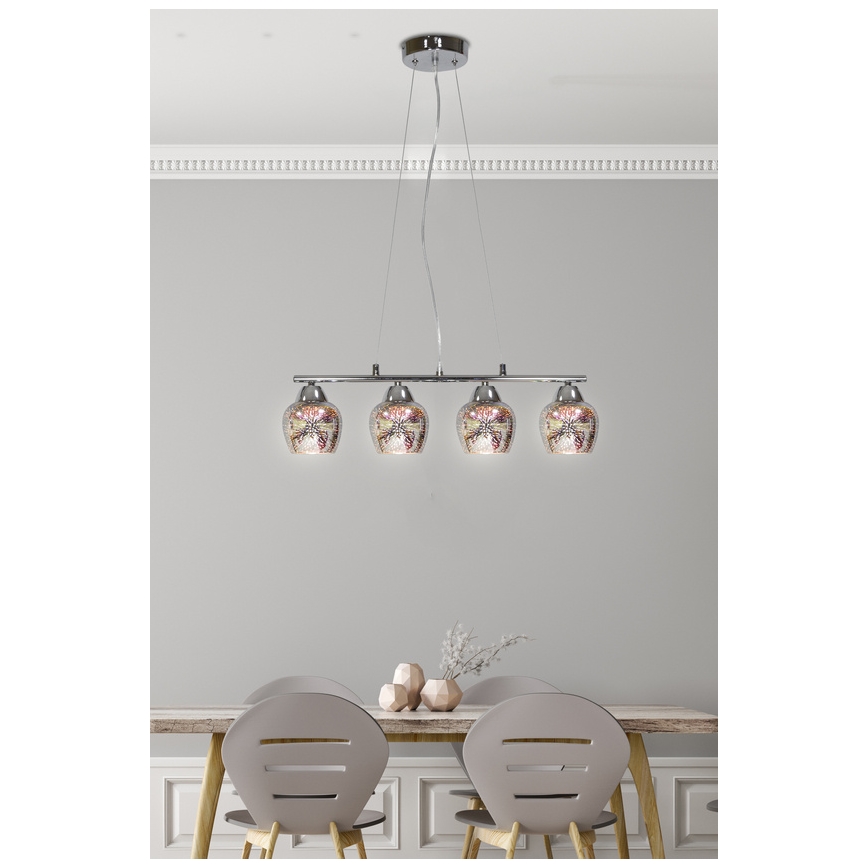 Csillár zsinóron SIRIUS 4xE27/60W/230V