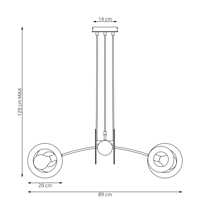 Csillár zsinóron SKIVA 4xE27/15W/230V fekete/bézs
