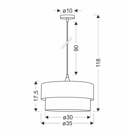 Csillár zsinóron SOLANTO 1xE27/60W/230V zöld/fekete