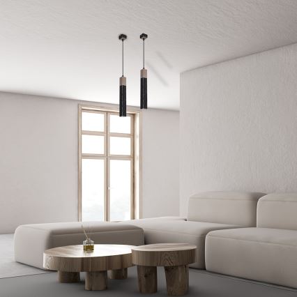 Csillár zsinóron SOLO 1xGU10/MR11/40W/230V fekete