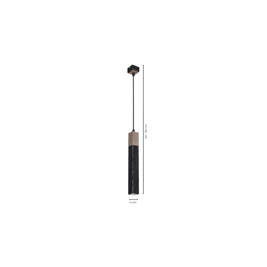 Csillár zsinóron SOLO 1xGU10/MR11/40W/230V fekete