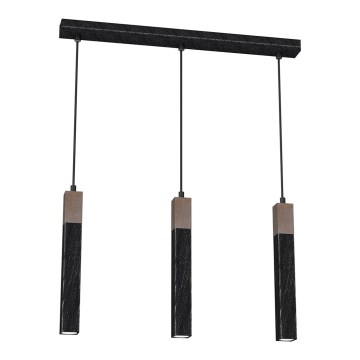 Csillár zsinóron SOLO 3xGU10/MR11/40W/230V fekete